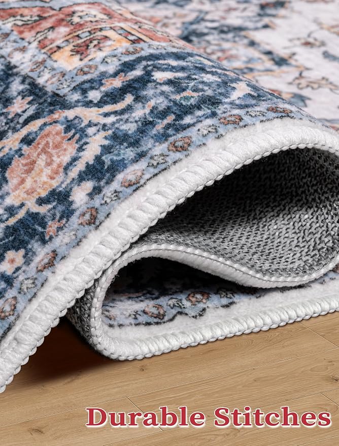 SERISSA Boho Kitchen Runner Rug, 3x7 Washable Non-Slip Runner Rug
