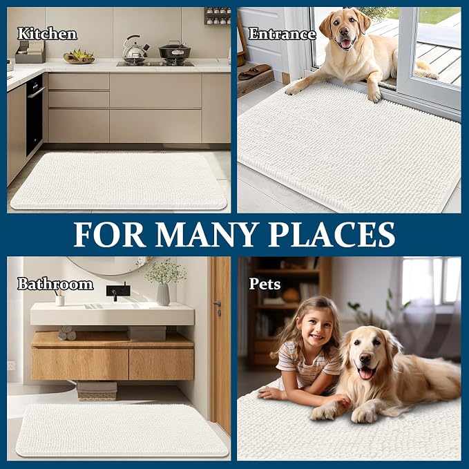 OLANLY Dog Door Mat for Muddy Paws 70x46, Absorbs Moisture and Dirt, Absorbent