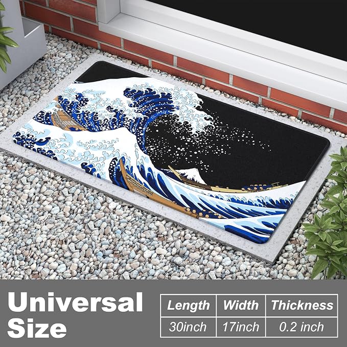 Rnivvi Front Door Mat, Heavy Duty Low Profile Anti-Slip Entryway Rug