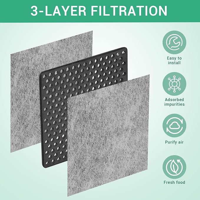 4 Pack Refrigerator Air Filter Replacement, Compatible