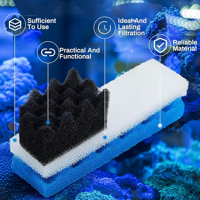 6 Pcs Aquarium Filters Bio Sponge Sets Compatible