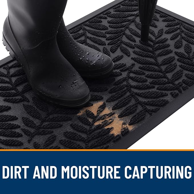OLANLY Door Mat Indoor Outdoor Entrance, Waterproof All-Weather All-Season