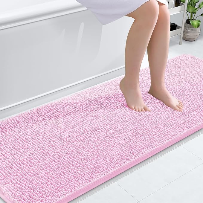 OLANLY Bathroom Runner Rugs 70x24, Extra Soft Absorbent Chenille Bath Rugs