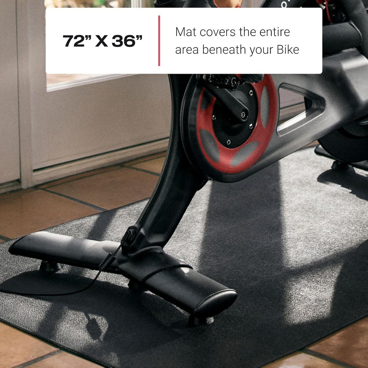 Peloton Bike Mat, Exercise Equipment Floor Protector, Black, 72" x 36"
