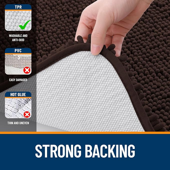 OLANLY Large Bathroom Rugs 40x32, Extra Soft Absorbent Chenille Bath Rugs