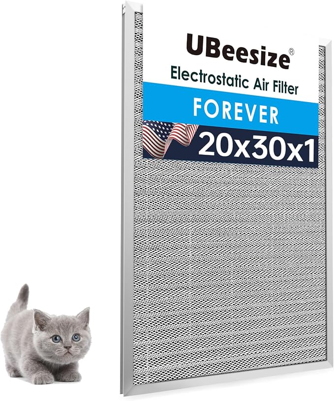 UBeesize 20x30x1 Reusable Electrostatic Air Filter HVAC AC Furnace Filter