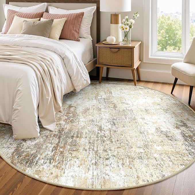 RELEANY Washable Area Rugs 6ft Non-Slip Modern Abstract Soft