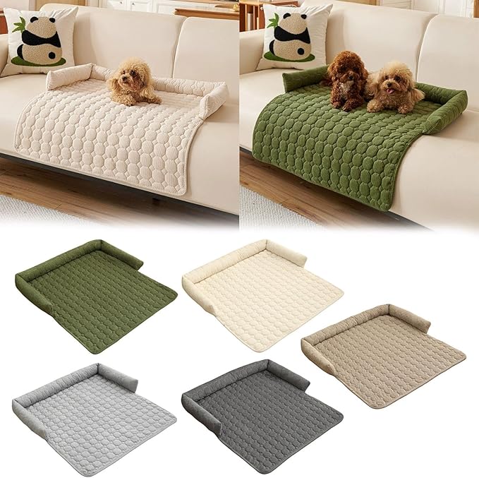 Luxurious Calming Dogs/Cats Bed Mats, Dog Couch Covers Protector, Dog Bed Fluffy Plush Mat for Furniture Protector with Removable Washable Cover for Large Medium Small Dogs and Cats (Light Gray)