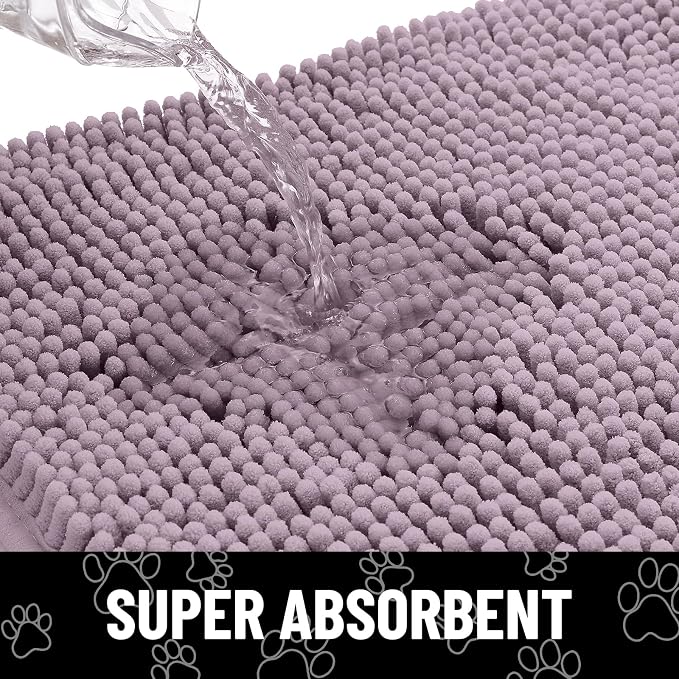 Smiry Dog Door Mat for Muddy Paws, Absorbent Dirt Trapper Non Slip Quick Dry