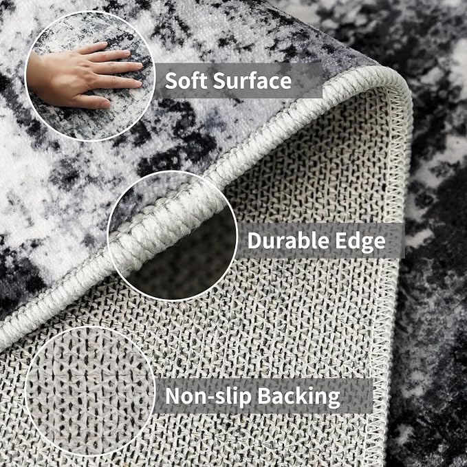 5x12 Runner Rug for Wide Hallway: Long Washable Runners for Entryway Living