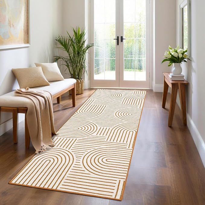 ROYHOME Modern Rug 2x6 Runners for Hallways, Abstract Kitchen Runner Rugs Non