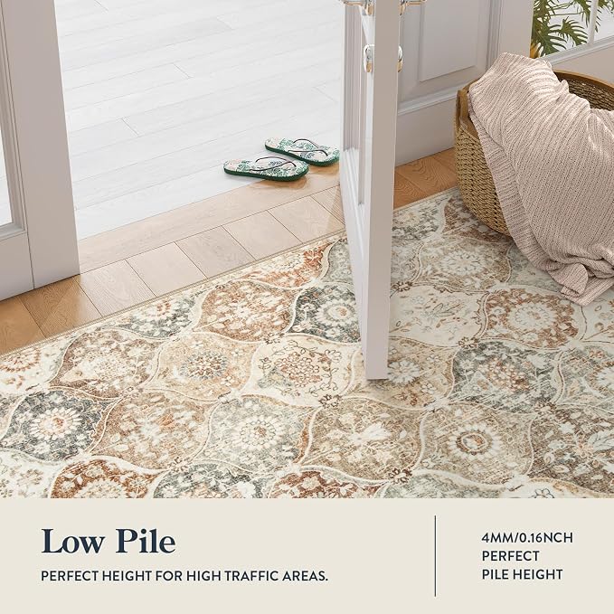 Lahome Moroccan Hallway Rug, Ultra-Thin Oriental Carpet