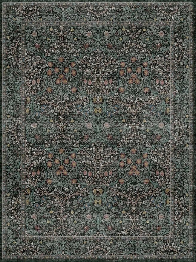 Dark Green Washable Entry Rug, 3x4 Rugs