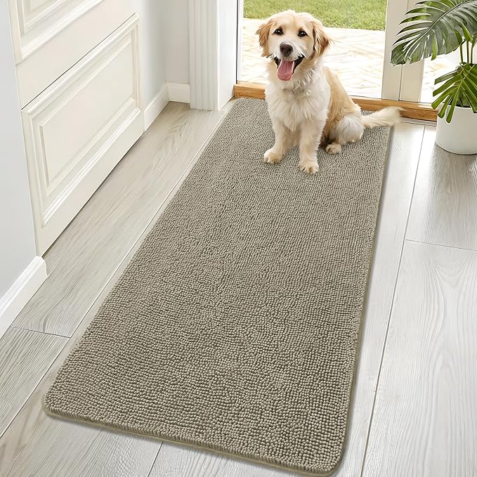 OLANLY Dog Door Mat for Muddy Paws 70x32, Absorbs Moisture and Dirt, Absorbent