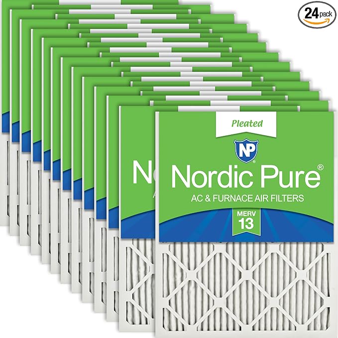 Nordic Pure 16x20x1 Pleated MERV 13 Air Filters 24 Pack