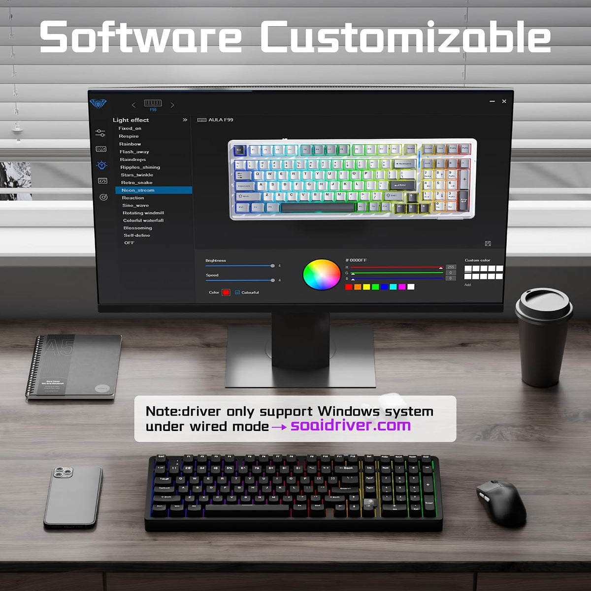 LEOBOG HI98C Pro Wireless Mechanical Gaming Aluminum Keyboard with Num Pad