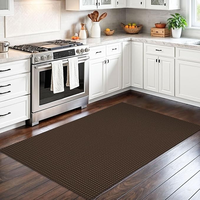 IOHOUZE Washable Area Rug 3x5 Non Slip Rubber Backed Woven Rugs