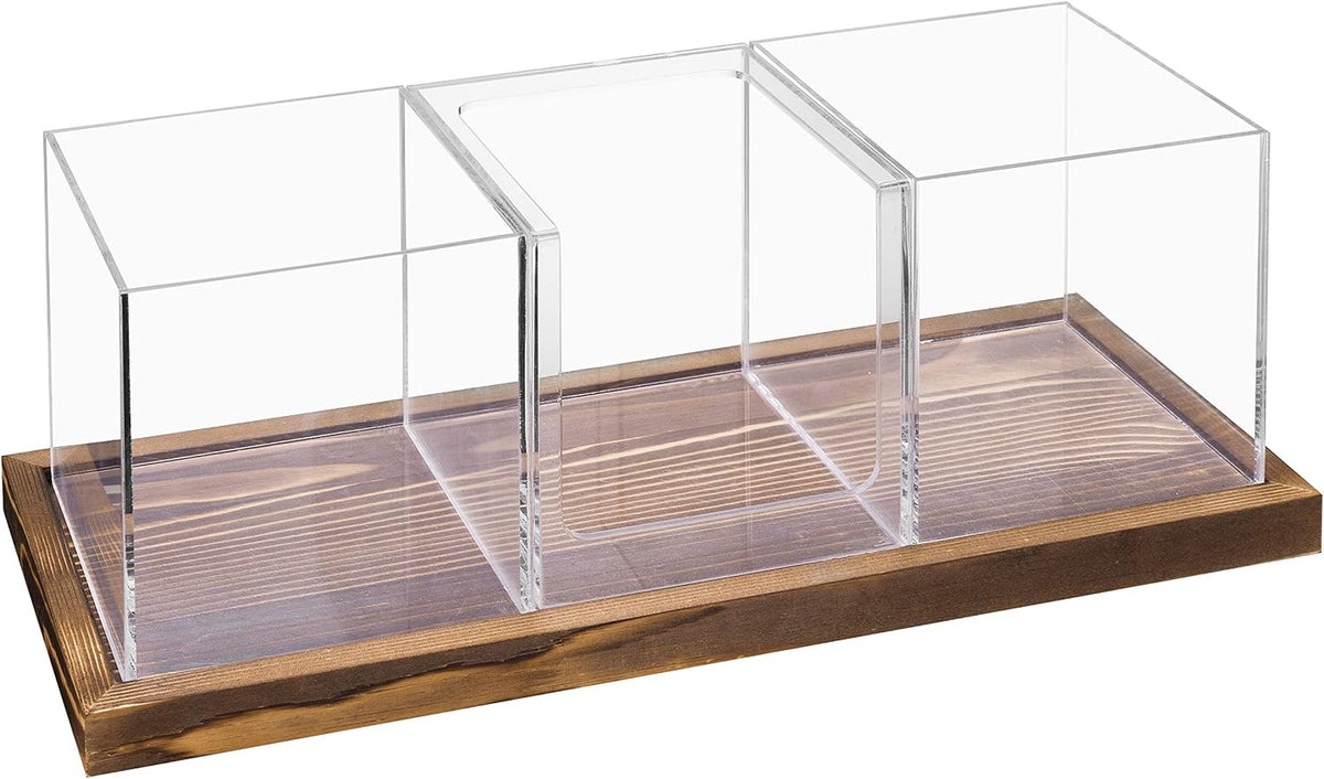MyGift Coffee & Tea Station Organizer with Acrylic Compartments, 4 Piece