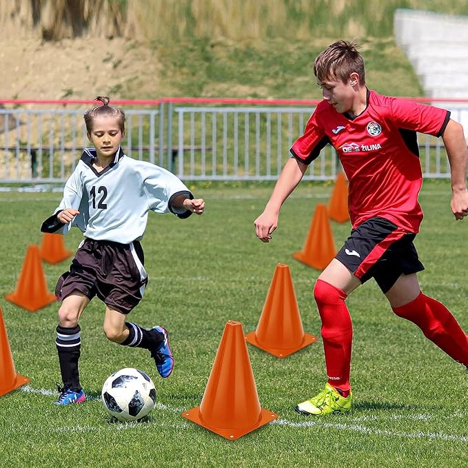 Cones Sports for Kids, Small Training Cones Set for Soccer Practice, 24 Pack 7 Inch Agility Field Cone Marker for Football Basketball Drills, Plastic Multi color Baseball Cone for Outdoor Indoor Games