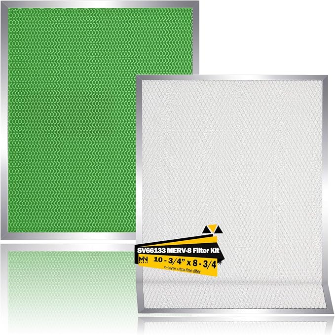 SV66133 HRV Air Exchanger Filter Kit 10-3/4" x 8-3/4" 2 Packs MERV-8 Washable