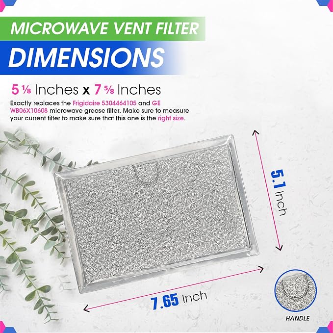 Microwave Filter Replacement 5.12” x 7.64” Fits Frigidaire 5304464105