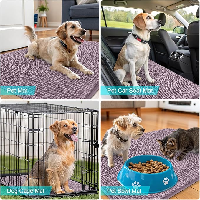 OLANLY Dog Door Mat for Muddy Paws 59x20, Absorbs Moisture and Dirt, Absorbent