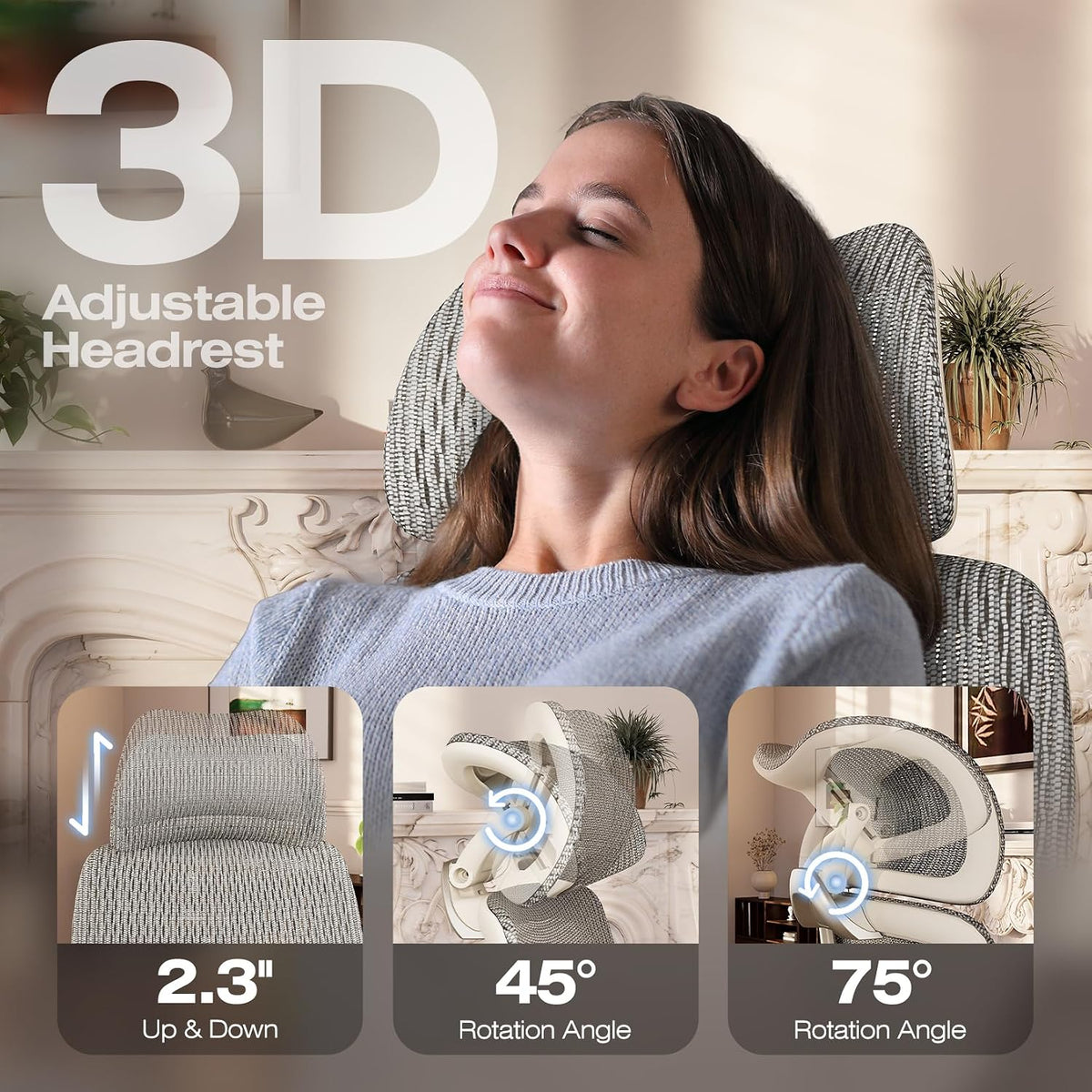 ELABEST X100 Ergonomic Mesh Office Chair with Footrest, Big and Tall Home Desk Chair with 5D Flip-Up Arms, Adjustable 3D Lumbar Support, Gaming & Executive Computer Chair