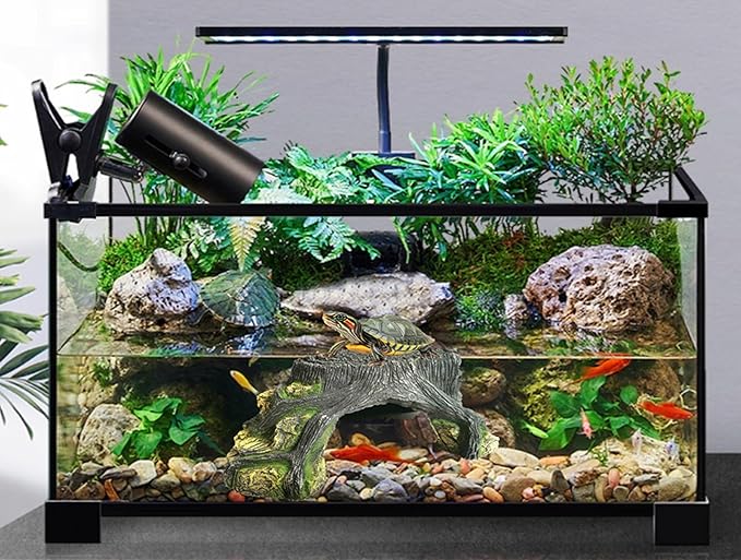 Heavy 2.9 Pounds Reptile Hide Snake Hide for Bearded Dragon Gecko Lizard Baby Ball Python Little Turtle Tortoise Use 10"×8.5"×4",Aquarium Decor for Betta Fish,Shrimp,Spider,Scorpion,Frog,Hermit Crab