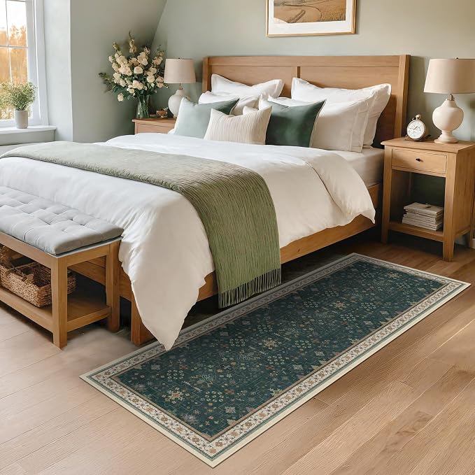 Hazo Haus Dark Green 2x6 Kitchen Rug