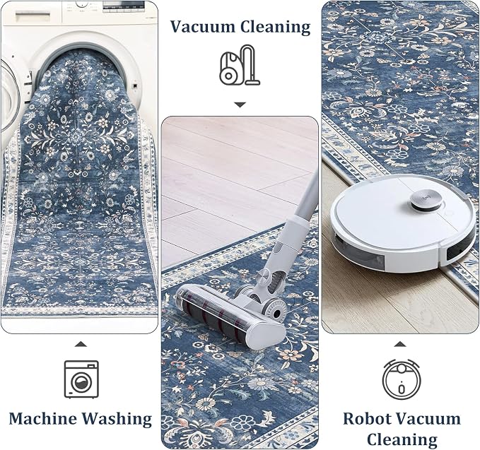 Yamaziot Washable Runner Rug 2x10 – Floral Non Slip Boho Hallway Runner Rug