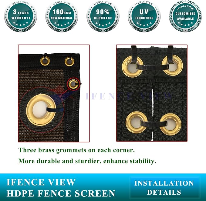 Ifenceview 6'x1' to 6'x50' Brown Shade Cloth/Fence Privacy Screen Fabric Mesh
