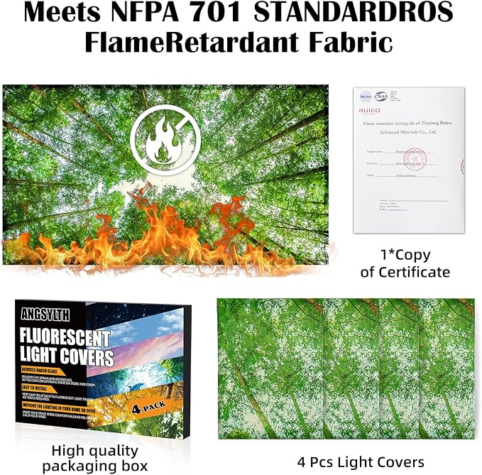 4 Pcs Fluorescent Light Covers