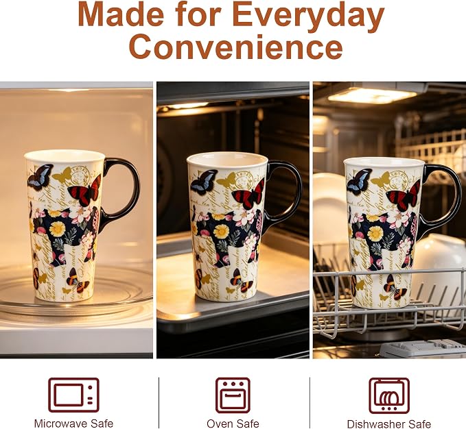 Topadorn 17oz Ceramic Travel Mug