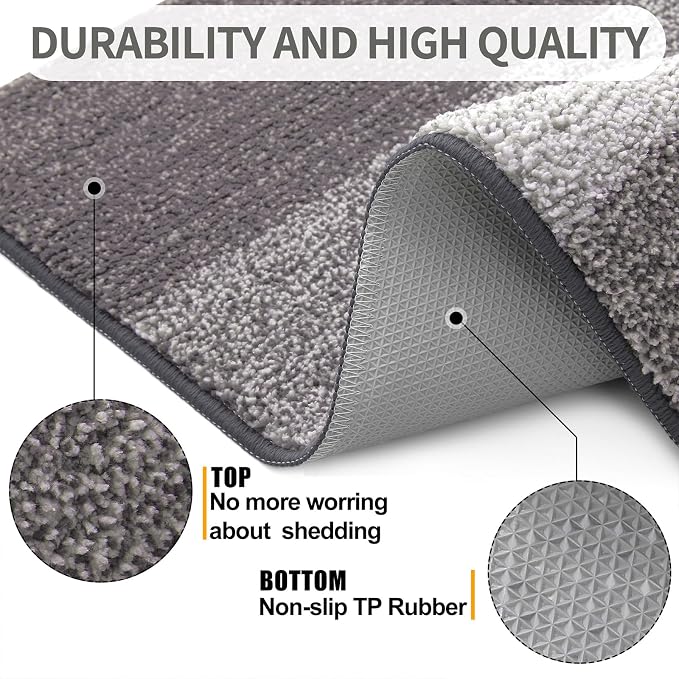 Kitinjoy Indoor Outdoor Door Mat, 36x24 Non-Slip Absorbent Dirt Trapper