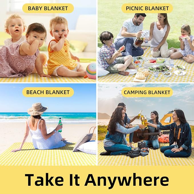 ZAZE Extra Large Picnic Blankets, Camping on Grass