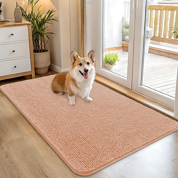 OLANLY Dog Door Mat for Muddy Paws 45x27, Absorbs Moisture and Dirt, Absorbent