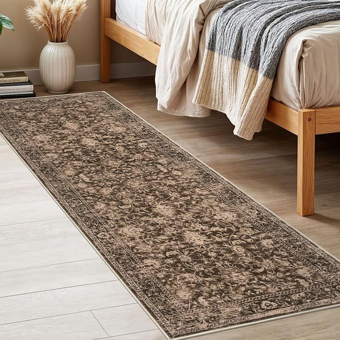 KILOCOCO Hallway Runner 2x6 Rug Runner Washable Kitchen Runners Printed Floral