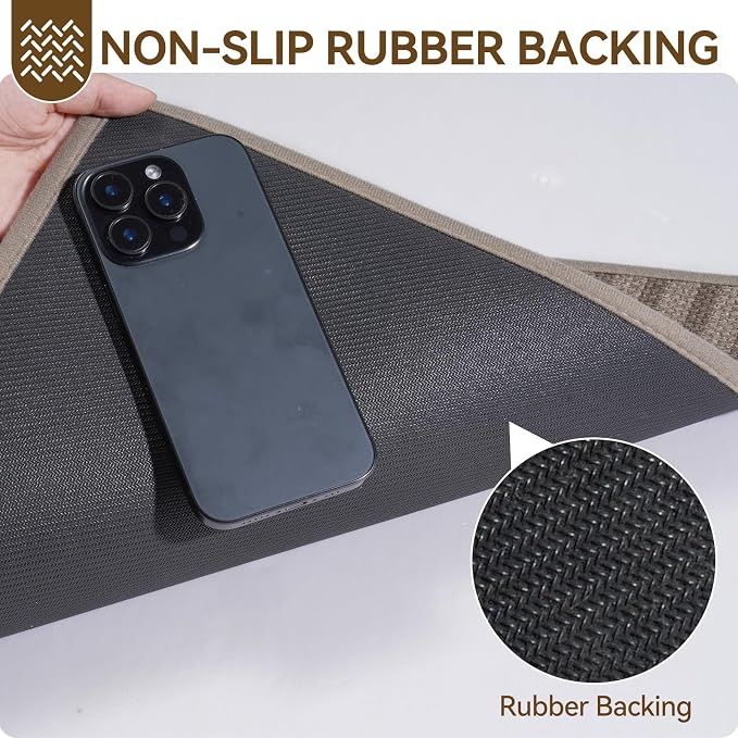 Front Door Mat 24''x35'', Absorbent Dirt Resist Washable Non Slip Low-Profile