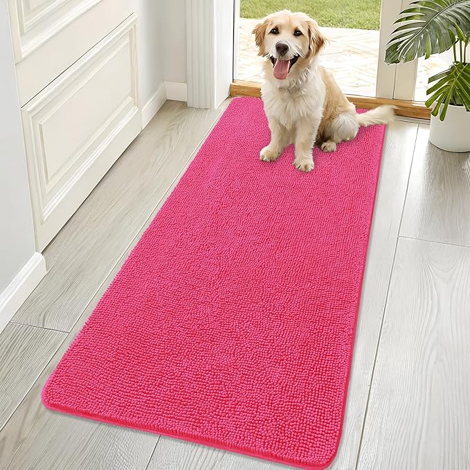 OLANLY Dog Door Mat for Muddy Paws 70x32, Absorbs Moisture and Dirt, Absorbent