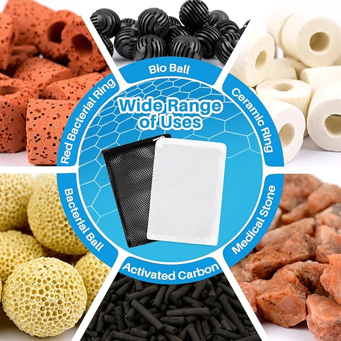 MAQIHAN 10pcs Aquarium Filter Media Bags