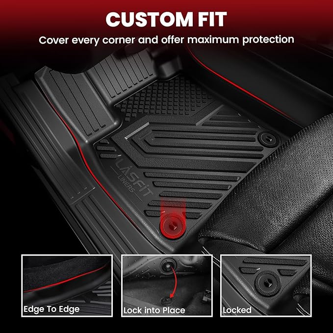 LASFIT Floor Mats & Cargo Mat for Buick Encore GX 2020-2026(Only Fit AWD), TPE All Weather Custom Fit 1st & 2nd Row Rubber Car Mats and Cargo Liner(Lower Position) for Buick Accessories, Black