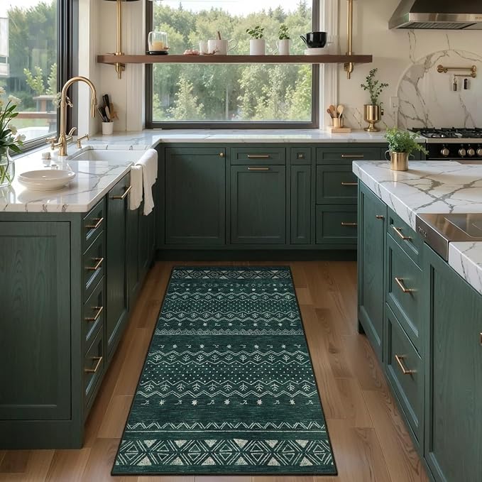 SERISSA 2x4 Rugs for Entryway, Washable Non-Slip Kitchen Runner Rug Small Dark