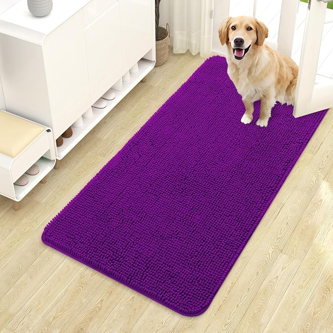 OLANLY Dog Door Mat for Muddy Paws 44x24, Absorbs Moisture and Dirt, Absorbent