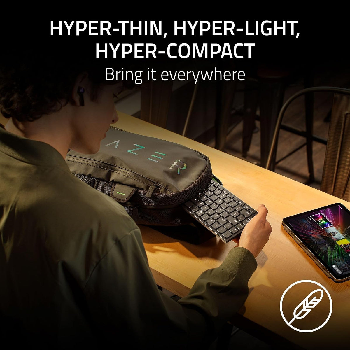 Razer Joro Wireless Gaming Keyboard, Portable Compact 75%, Low Profile Keys