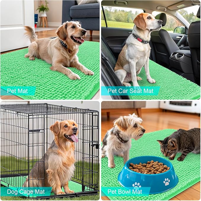 OLANLY Dog Door Mat for Muddy Paws 36x24, Absorbs Moisture and Dirt, Absorbent
