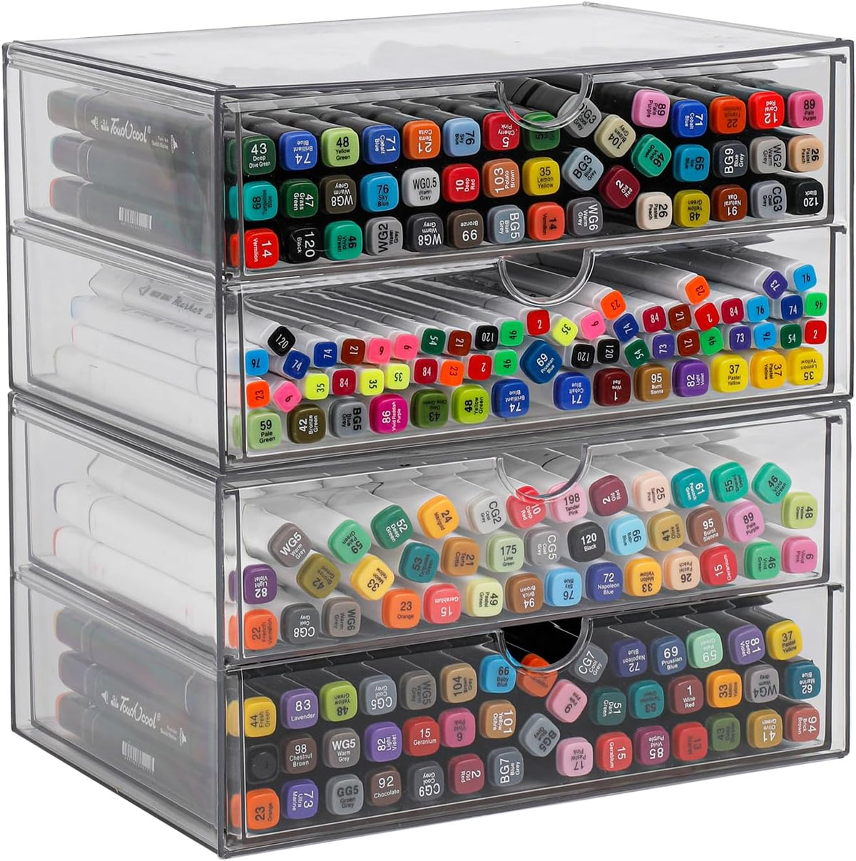 Clear Plastic Drawer Organizer, 4 Drawers