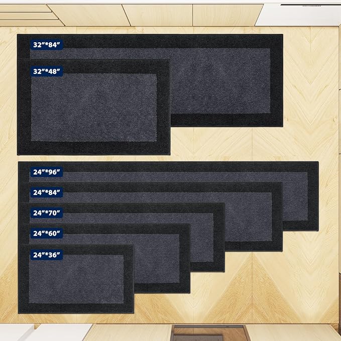 Machine Washable Kitchen Rugs Set of 2, Non Slip Kitchen Mats