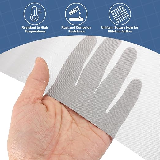 uxcell 120 Mesh 118" x 10" Woven Wire Mesh, 316 Stainless Steel Air Vent Filter