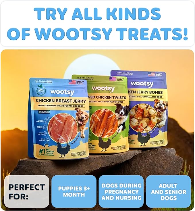 Chicken Jerky Dog Treats - Rawhide Free - Dental Health Support Dog Snacks - Real Chicken - Grain Free, Low-Calorie, High-Protein, Canine Chews, 24 oz