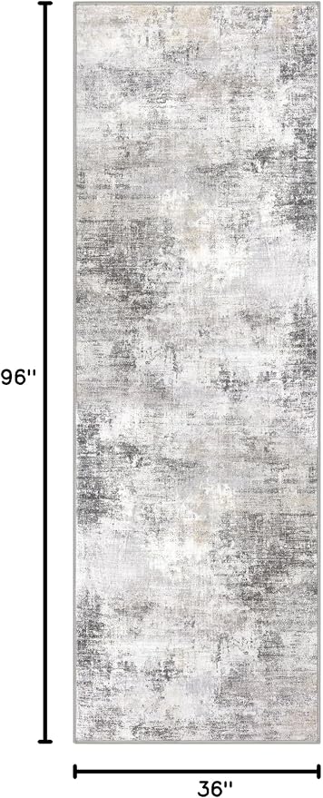 IOHOUZE Abstract Runner Rug 3x8 Ft Washable Runners